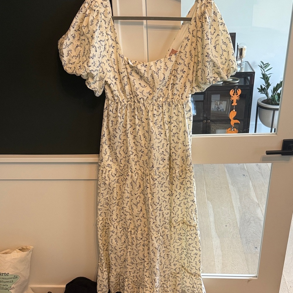 Show Me Your MuMu White and Blue Floral Maxi Dress